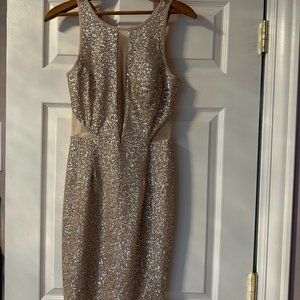 Mini sequin gold dress, size 0 / small